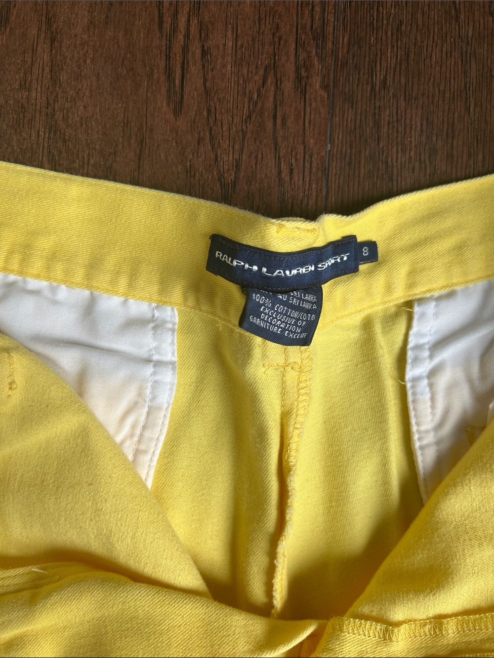 Ralph Lauren Sport size 8 Women’s Yellow Chino Shorts - Picture 2 of 4